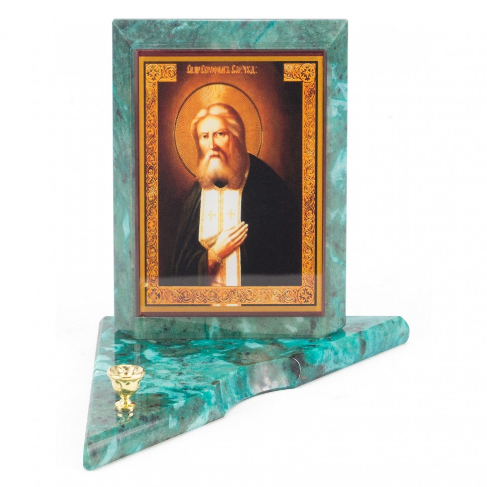 Икона с подсвечником Серафим Саровский