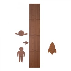 Детский ростомер из дерева Линейка. Космос