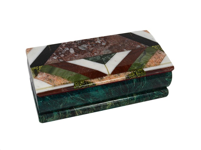 Красивый ларец из змеевика Мозайка