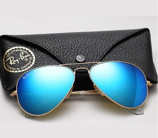 Синие зеркальные очки Ray Ban Aviator