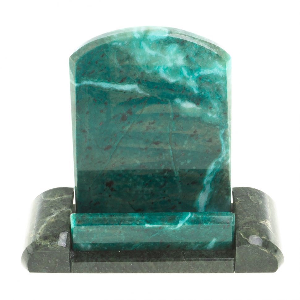 Подставка для телефона из темно-зеленого змеевика