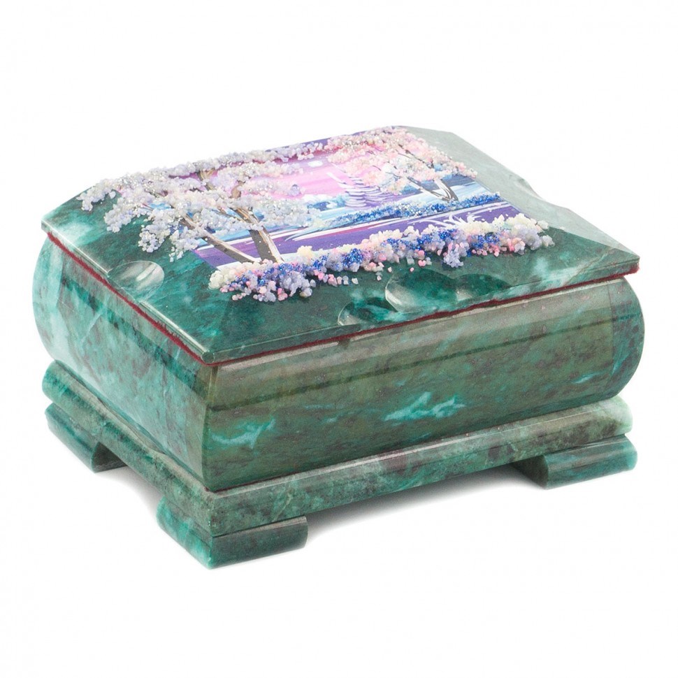 Шкатулка с расписной крышкой Зима