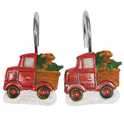 Набор из 12 крючков для шторки Truckin With Santa