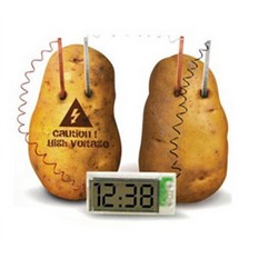 Часы с источником питания от картошки