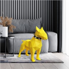 Оригами фигура PAPERRAZ БУЛЬТЕРЬЕР ВАЛЕРА желтый