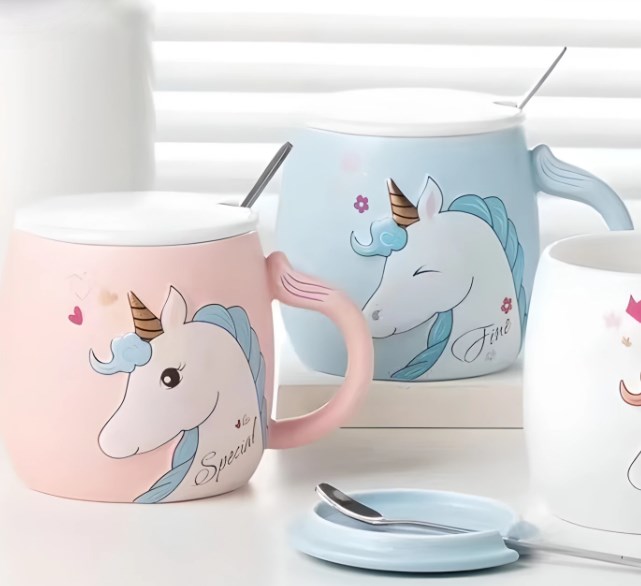 Кружка с крышкой и ложкой Unicorn Special (разные цвета)
