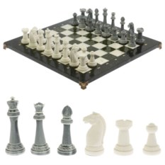 Шахматы подарочные Стаунтон 44х44 см мрамор / змеевик