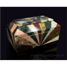 Ларец мозайка из самоцветов 220*130*130мм, 2800гр