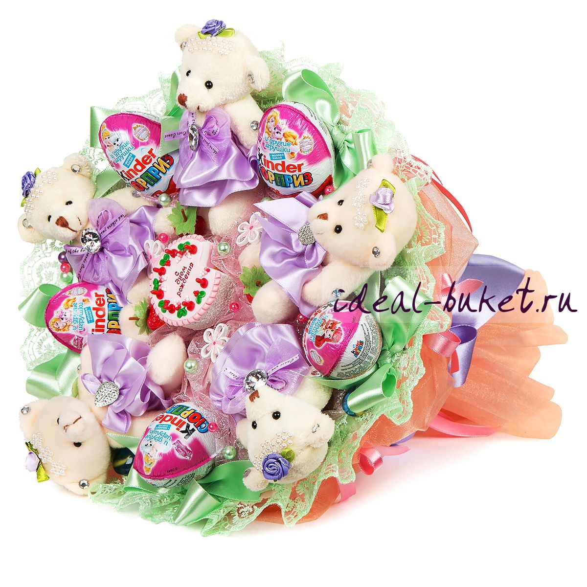 Букет из мягких игрушек "Киндер-букет": лучшая цена и магазины, где купить