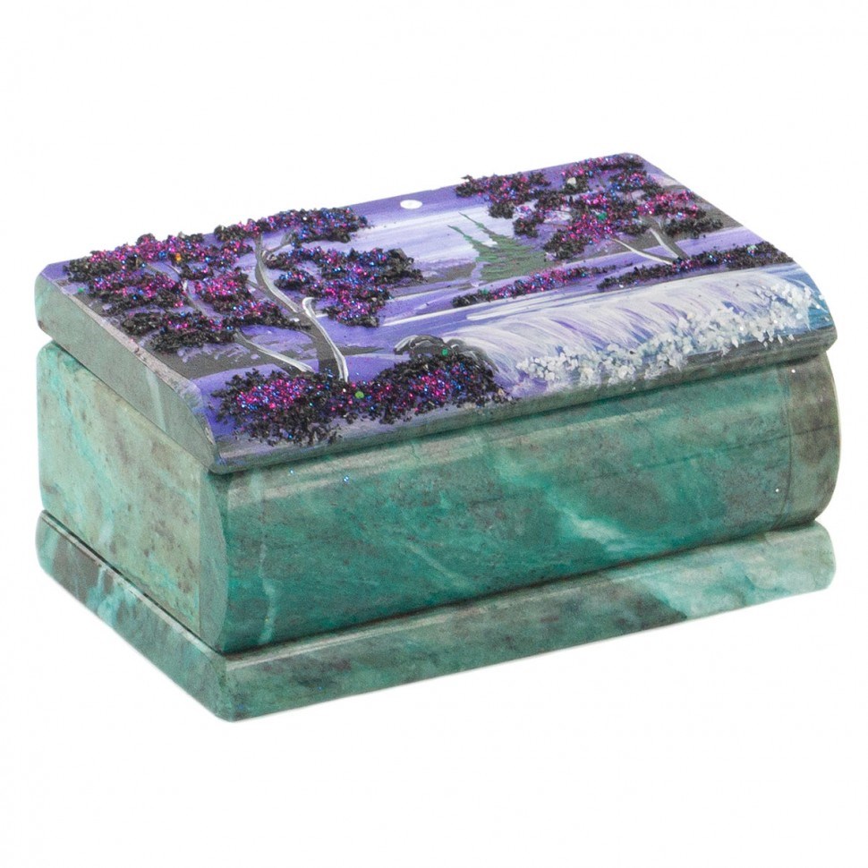 Шкатулка с расписной крышкой Рассвет (10,5х6,5х5 см)