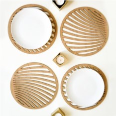 Набор сервировочных подставок плейсматов из дерева Ракушка