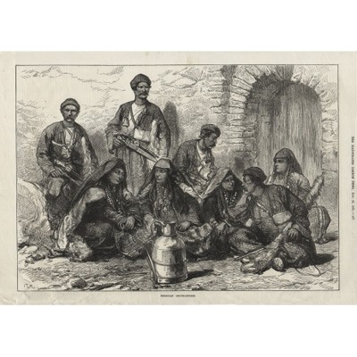 Гравюра «Кавказ. Грузинские горцы» 