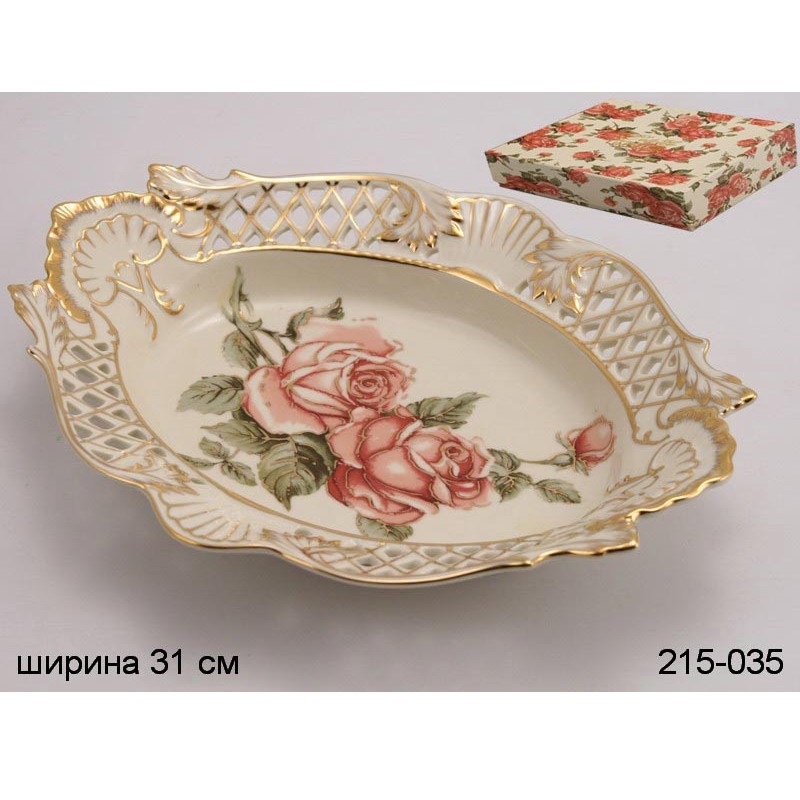 Блюдо овальное Корейская роза