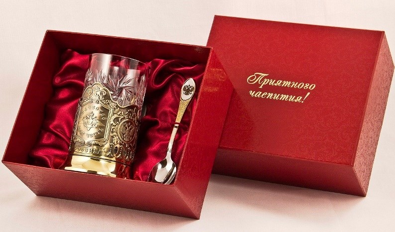 Набор для чая в картонном футляре Отечество