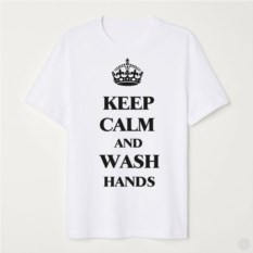 Белая футболка Keep Calm and Wash Hands