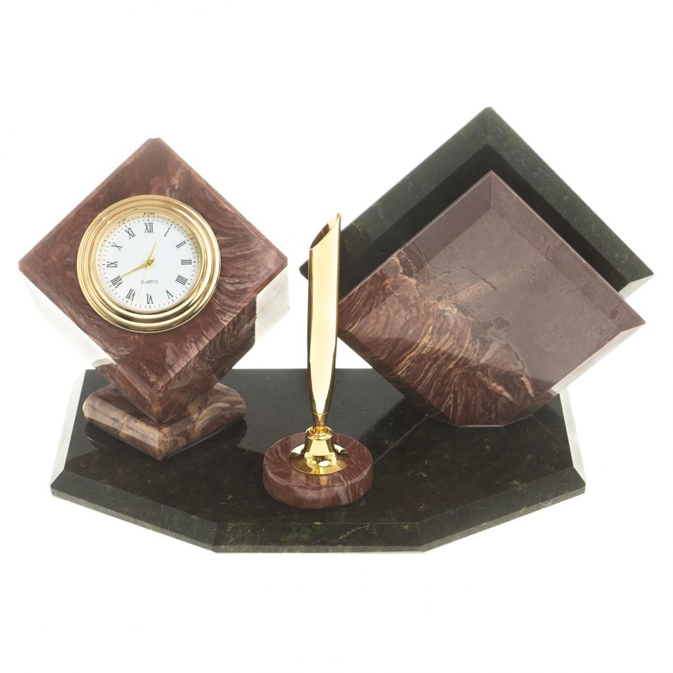 Визитница с часами Куб (лемезит)