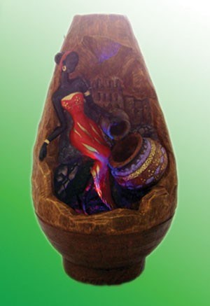 Фонтан с подсветкой Африканская красавица с кувшинами