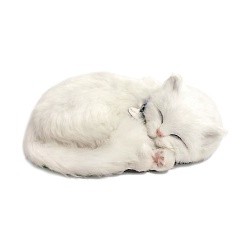 Игрушка Кошка белая короткошерстая с дыханием