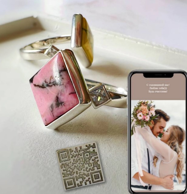 HI-TECH кольцо с живым посланием Mellish Родохрозит