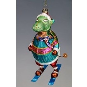 Елочная игрушка «Дракон на лыжах»