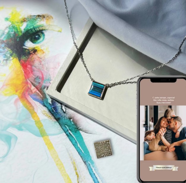 HI-TECH подвеска с живым посланием Quasar Океан