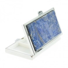 Таблетница на 3 отделения (камень лазурит, цвет серебро)