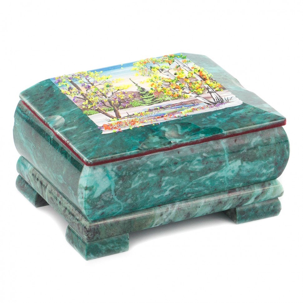 Шкатулка с расписной крышкой Весна