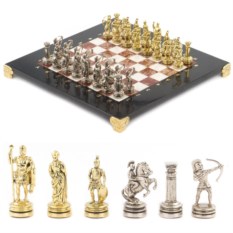 Шахматы Лучники (мрамор, лемезит) 28х28 см