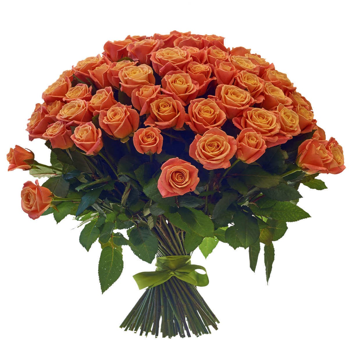 101 Оранжевая роза букет