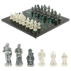 Шахматы Средневековье доска 40х40 см шабровский змеевик