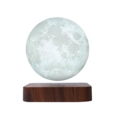 Левитирующая лампа Луна на подставке (темное дерево)