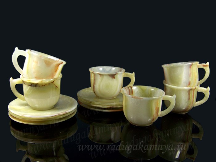 Чайный набор из оникса на 6 персон