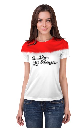Женская футболка 3D с полной запечаткой Daddy's lil monster