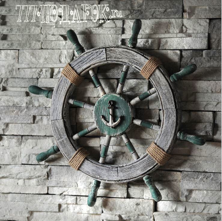 Штурвал деревянный Пиратский, 62 см, дерево