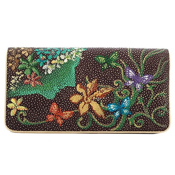 Кошелек женский из кожи ската и змеи
