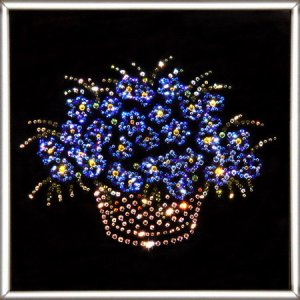 Хрустальная картина Swarovski  «Корзина цветов» 