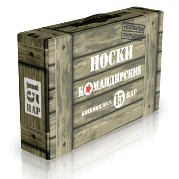Мужские носки на год в кейсе Командирские (15 пар)