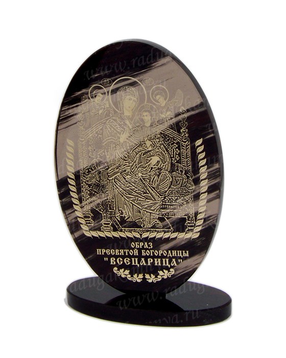 Икона из обсидиана Божией Матери Всецарица (овал)