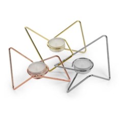 Набор из 3-х подсвечников Tri-Angular Loop, хром-медь-золото