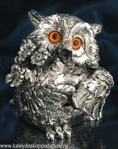 Подарочная статуэтка Филин с цветами