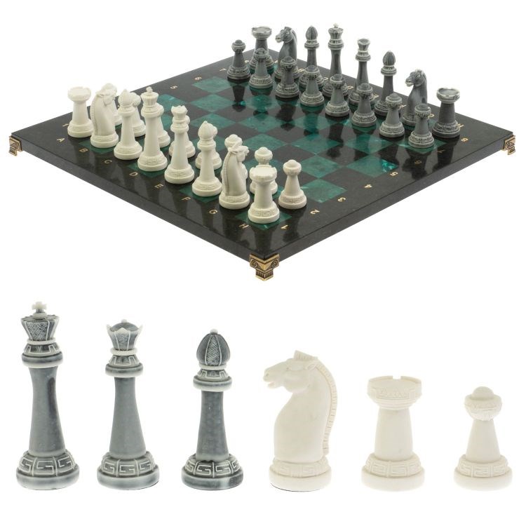 Шахматы подарочные Стаунтон 44х44 см шабровский змеевик
