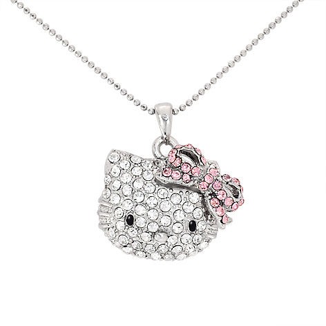 Кулон с кристаллами Swarovski Hello Kitty розовый
