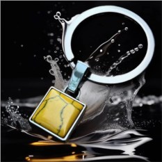 HI-TECH брелок с живым посланием Toliman Желтый органик