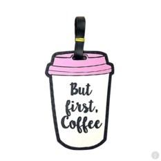 Бирка для багажа But first coffee