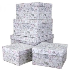 Подарочная коробка Почтовые штампы квадрат