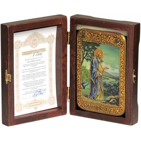 Настольная икона Святой праотец Адам на мореном дубе