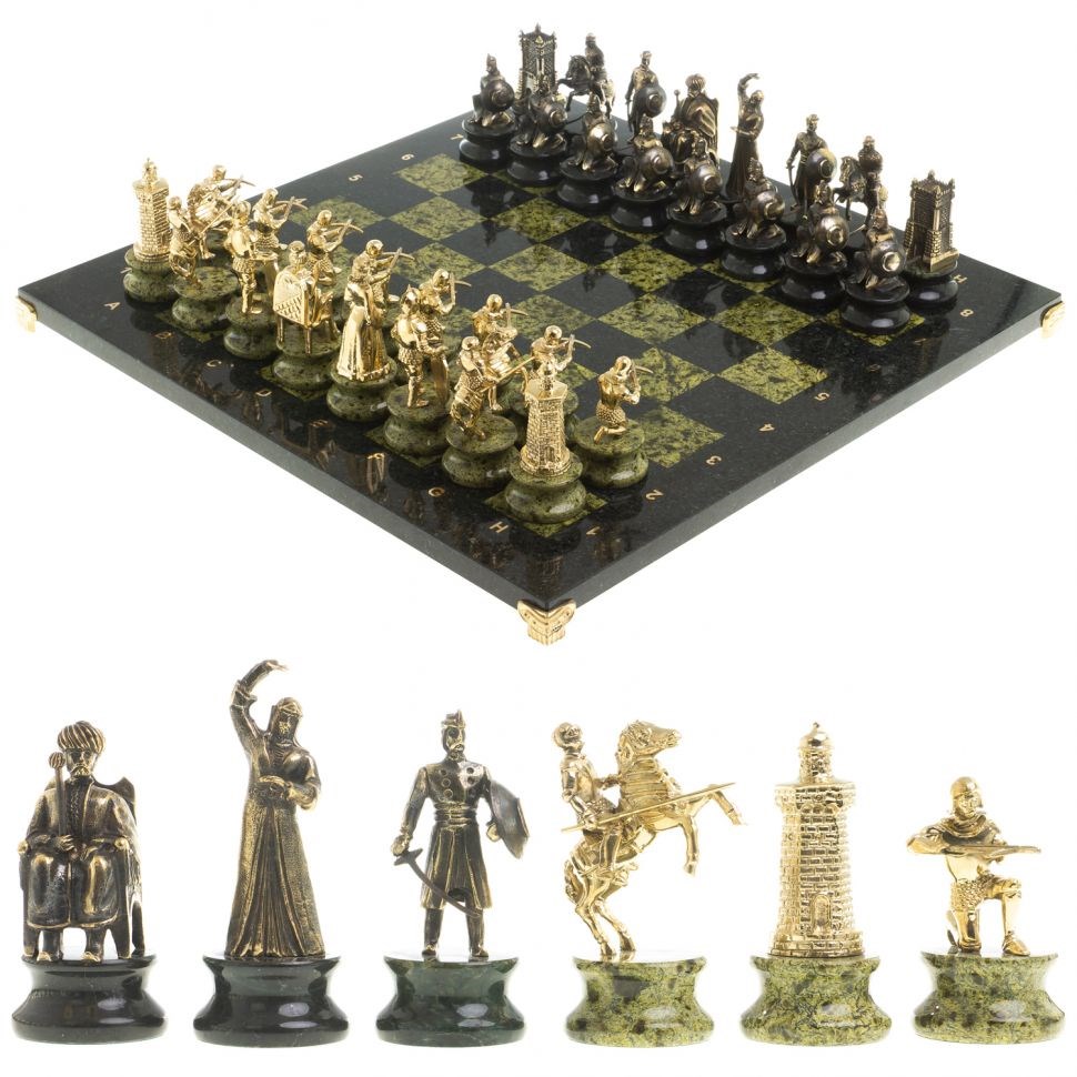 Шахматы Турецко-европейская война из змеевика