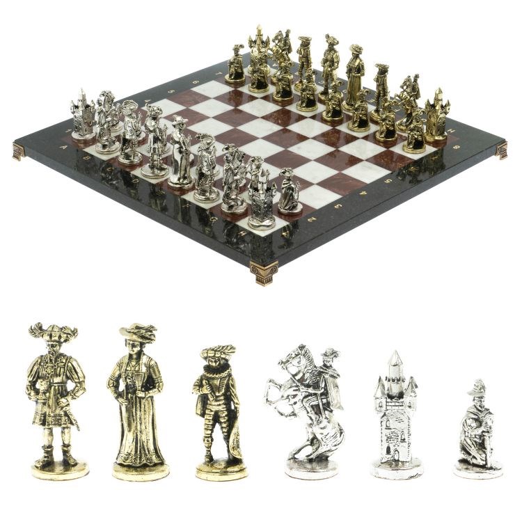 Шахматы «Средневековье» 44х44 см мрамор креноид