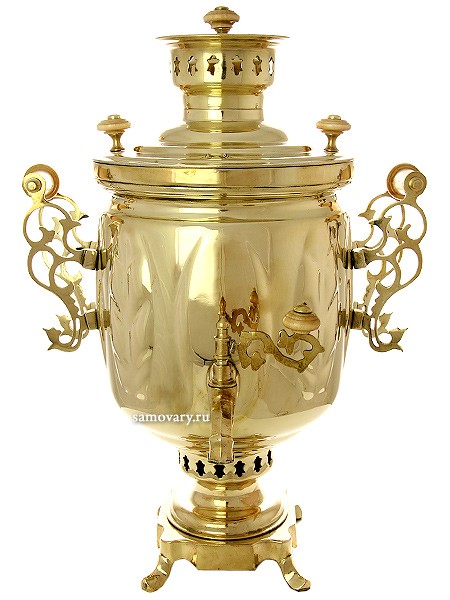 Угольный самовар на 5 литров Листья