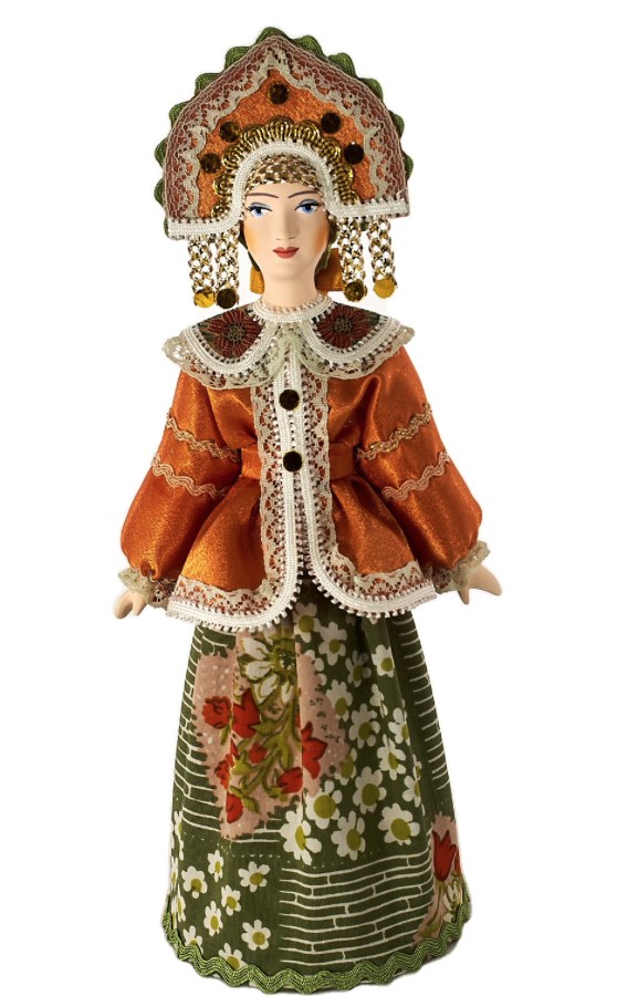 Кукла "Женский праздничный костюм 18 век Центральная Россия"
